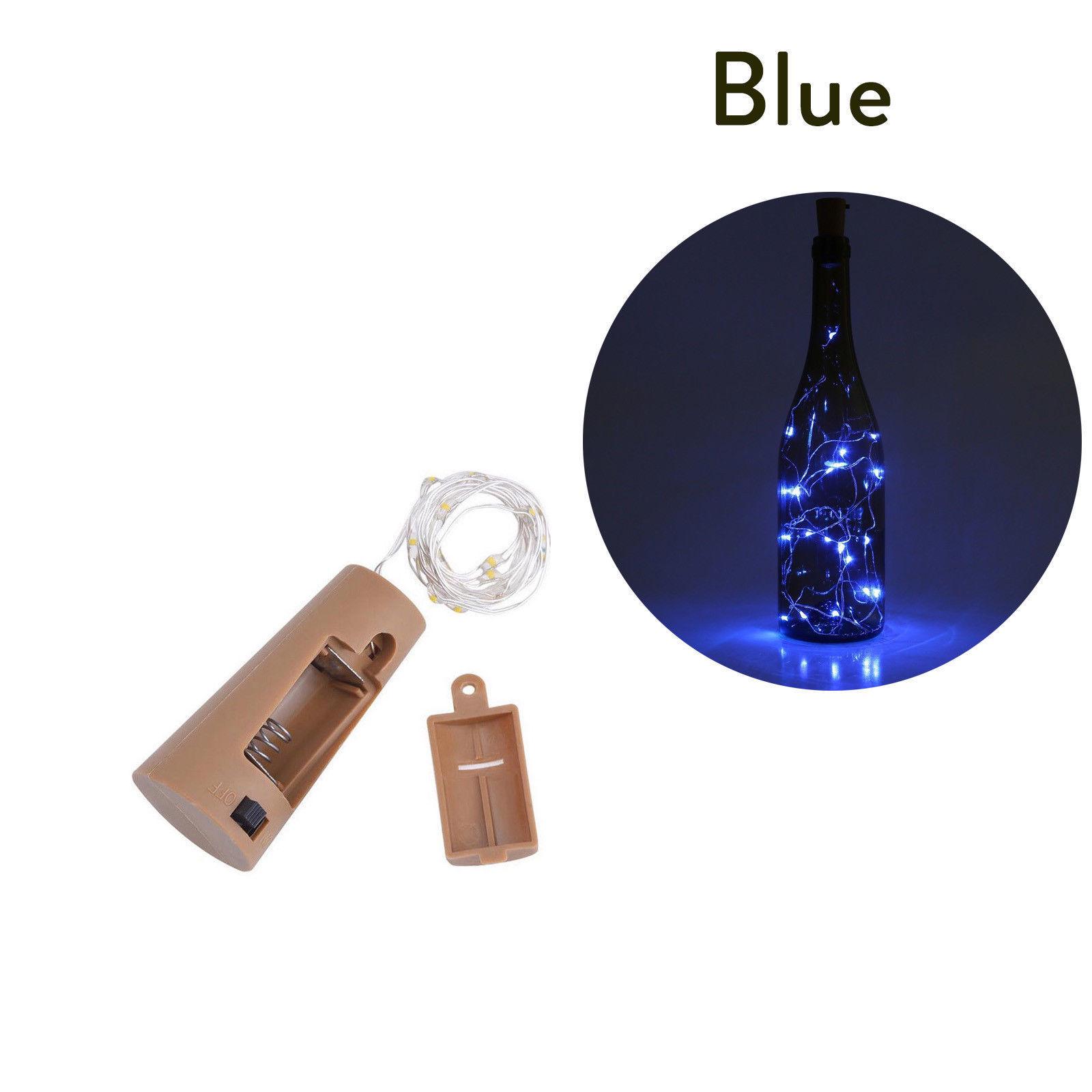

1M Wine Bottle String Lights For Party Copper LED Garland Fairy Cork Night Light Corker Battery Operated Glass Decoration 1M 10LEDS синій