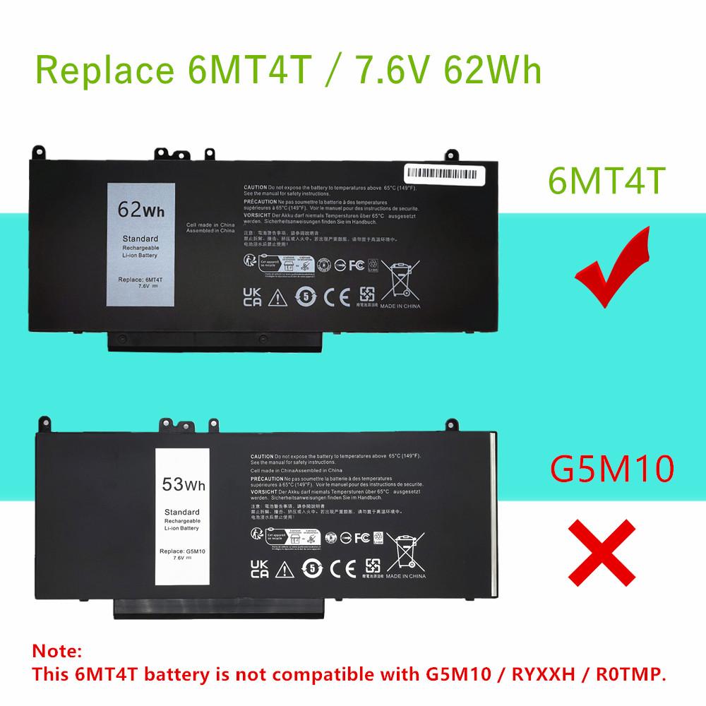 6MT4T 7.6V 62Wh Laptop Battery For Dell Precision 15 3510 M3510 For Latitude E5470 E5570 14 5470 15 5570 7V69Y TXF9M 79VRK