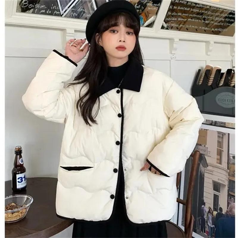 Women Autumn Loose Casual Parkas Winter Puffer Padded Coat Female Large Size Lightweight Short Down Cotton Jacket