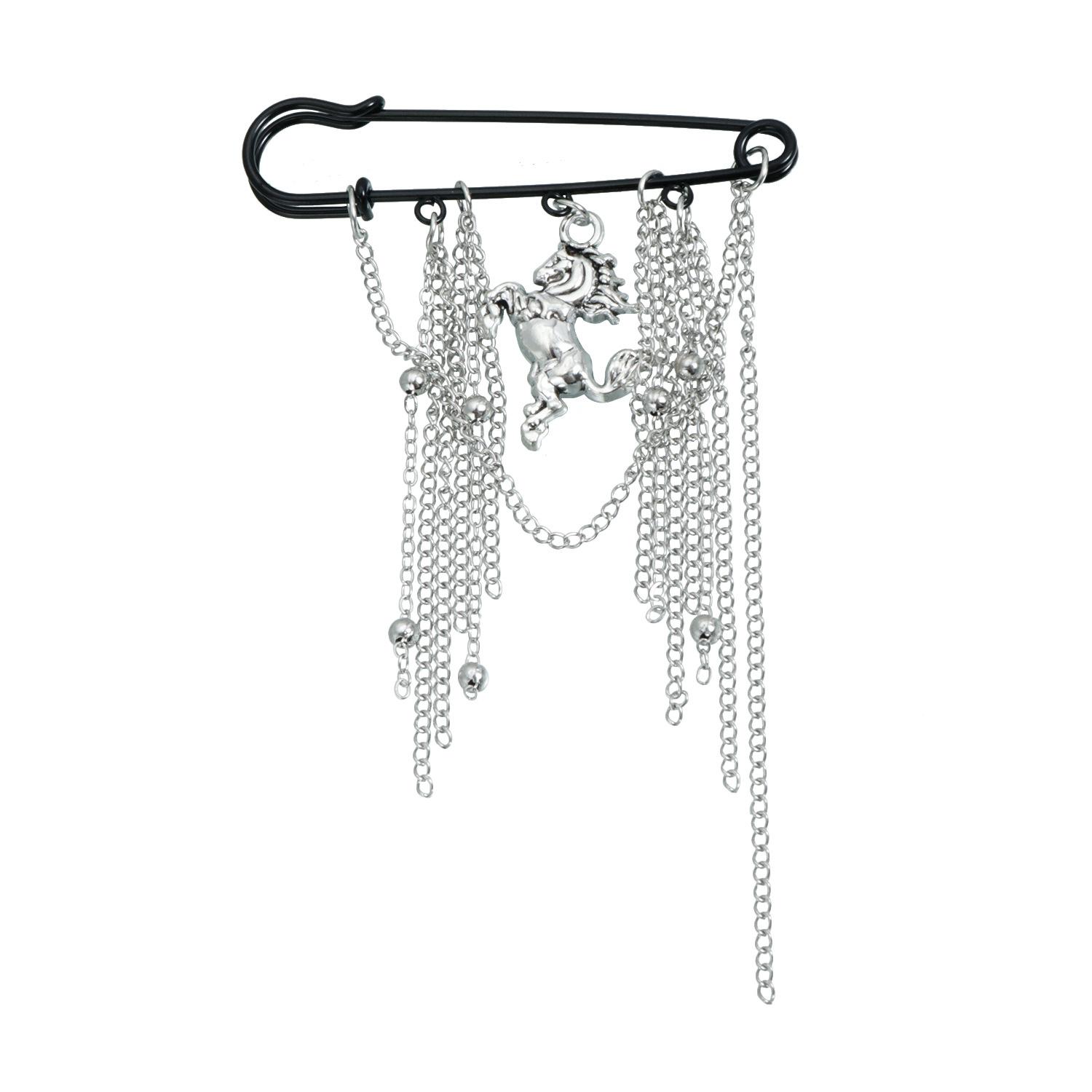 New Horse Year multi-fringed brooch, creative double-color pin accessories corsage