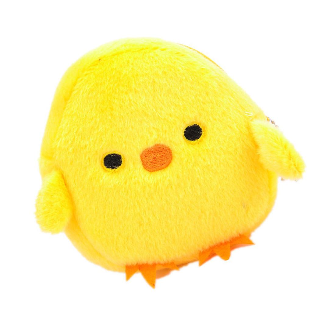 Cute Yellow Chicken Plush Purse Cartoon Pattern Soft Stitching Craftsmanship for Small Accessories Keys Jewelry Earphones Gift for Children Kids