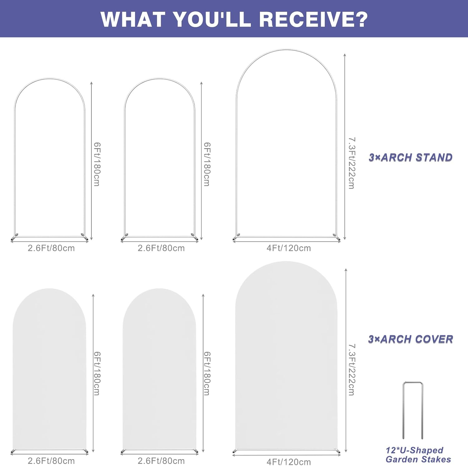 

Арочная фоновая стойка, металлическая рама для арки из воздушных шаров для свадеб, дней рождений, вечеринок и выпускных церемоний белый