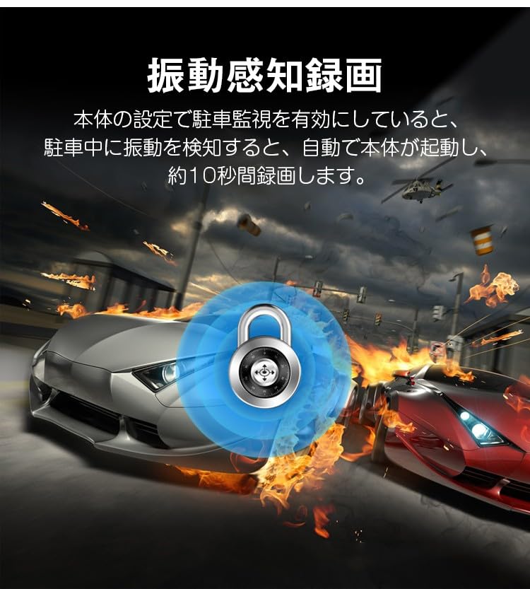 Dash Camera, Mirror Type, 1080P 10-inch IPS Touch Screen, 170° Wide Angle, Front and