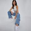 2026 Spring New Street Style Washed Cargo Pants for Women, Multi-Pocket Wide-Leg Tie-Waist Women's Jeans