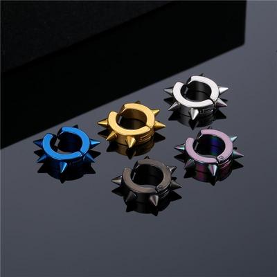 1pc Black Gothic Punk Stud Earrings For Women Men Stainless Steel Rivet Spike Earrings Rock Party Jewelry Pendant