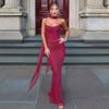 New Sexy Hip Hanging Neck Mesh Sleeveless Tube Top Temperament Elegant Slim Morning Dress