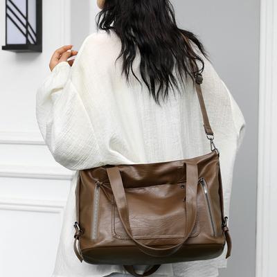 Shoulder Bag Women's Crossbody Bag Trend Simple Fashion Handheld Large Capacity Pu Handbag