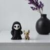 Niche Dark Aesthetic Room Decor Halloween Ghost with Skeleton Dog Statues, Gothic Skull Resin Party Table Centerpiece Sculpture Ornaments, 3D Printed