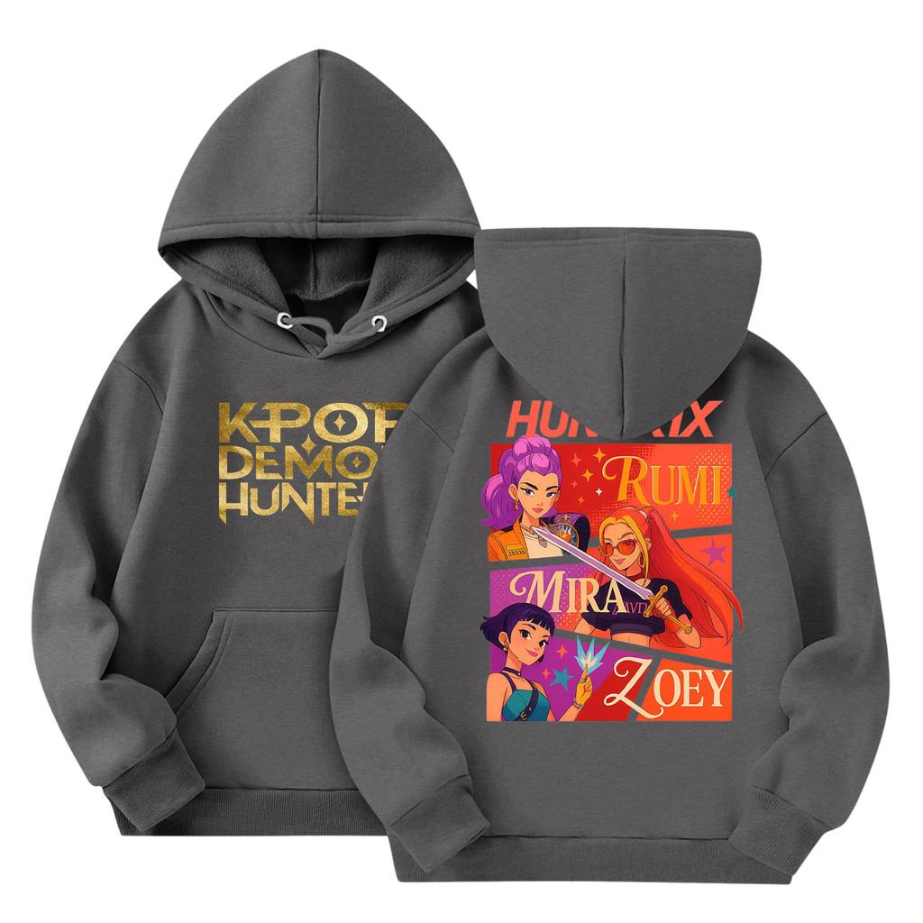 Child Fashion Lightweight Long Sleeve Pullover With Pockets  Print Hoodie
