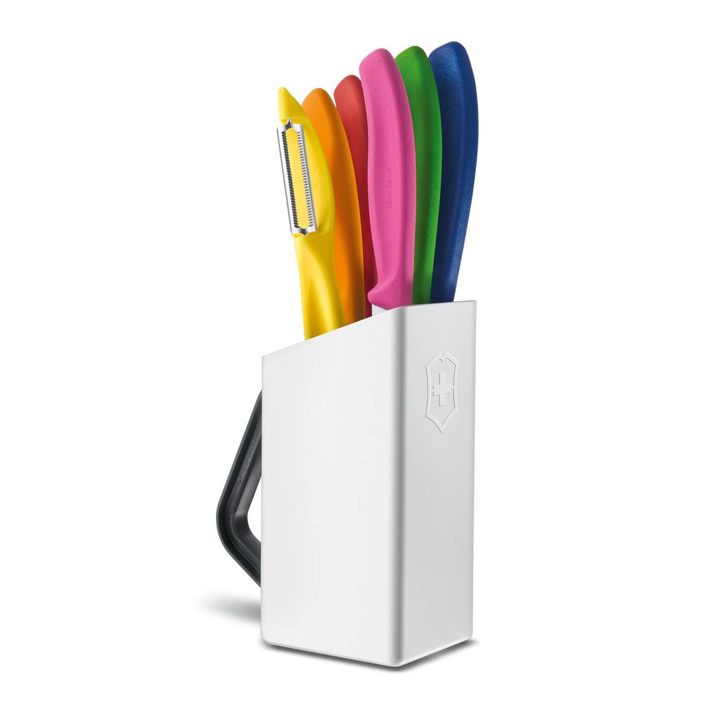 VICTORINOX Utility Block Set Knife Stand and Set To Safely Store Kitchen Tools A Versatile Block and Knife That Can Store Knives and Scissors of