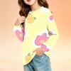 Children's Long Sleeve Round Neck Printed Top with Pockets for Boys and Girls