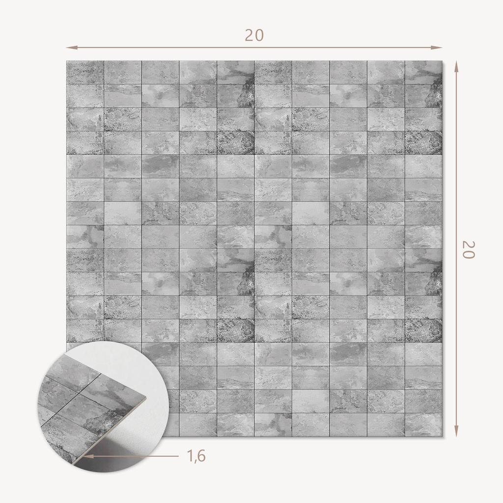 Zestaw Kafelków Winylowych Samoprzylepnych Wzór Płytek Kamiennych 20X20X20 Cm