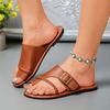 Women Sandals Outside Casual Beach Women Shoes Summer New Flats Flip Flop Sandals Walking Clip Toe Roman Buckle Ladies Slides