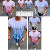 Herren Sommer Freizeit Kurzarm Gestreift Slim Fit Fitness Sport T-Shirt**