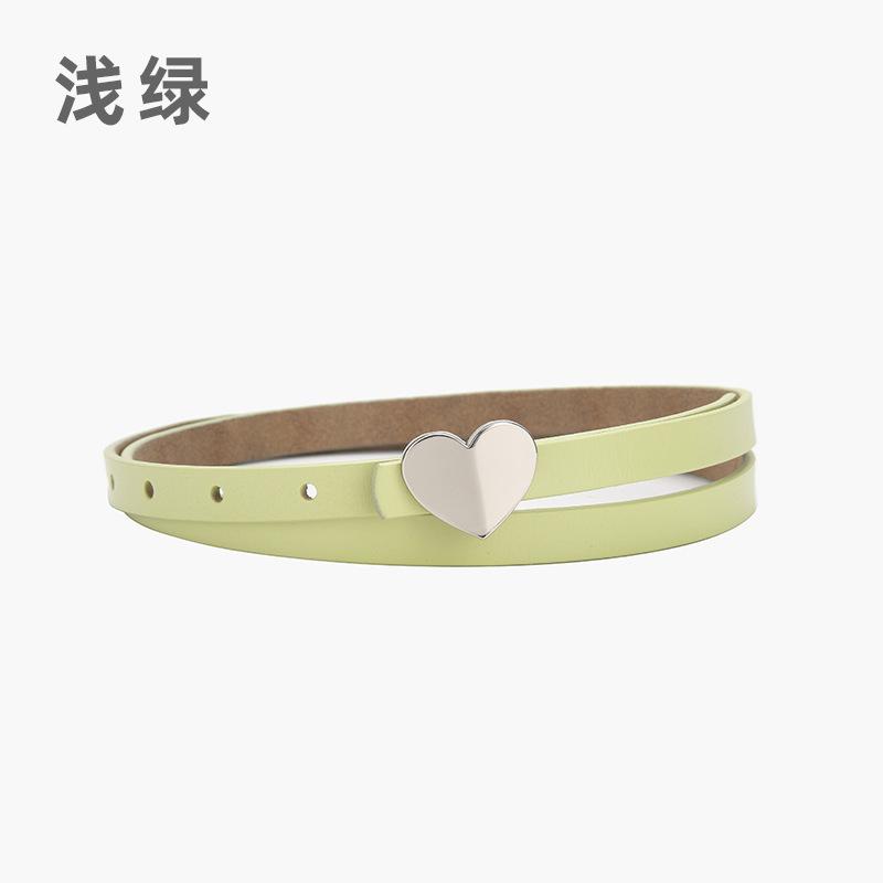 Leather Belt Women'S Thin Jeans With Decoration And Dress Pants Simple Style Heart-Shaped Belt