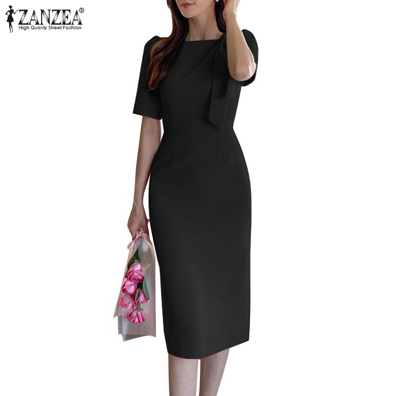 

ZANZEA Женское повседневное летнее тонкое платье с короткими рукавами
