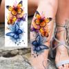1 Sheet Sexy Butterfly Sunflower Plum Temporary Tattoos For Women Girls Waist Breast Arm Forearm Flower Fake Temp Tattoo Sleeve