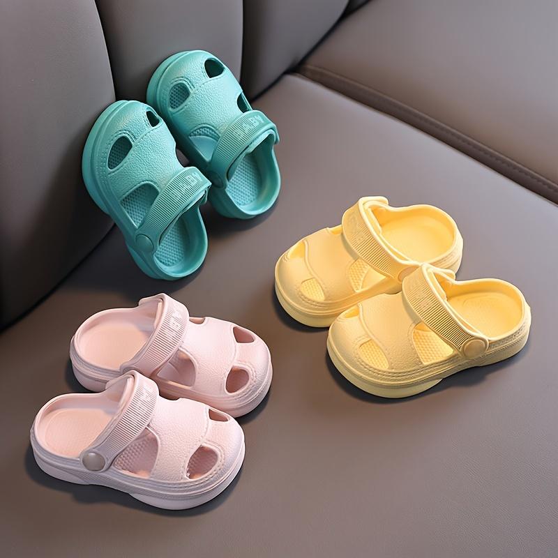 Children Slip-On Sandals Soft EVA Sole Breathable Ventilation Holes Non-Slip Indoor/Outdoor Footwear for Kids Lightweight All-Season Comfort Sandals
