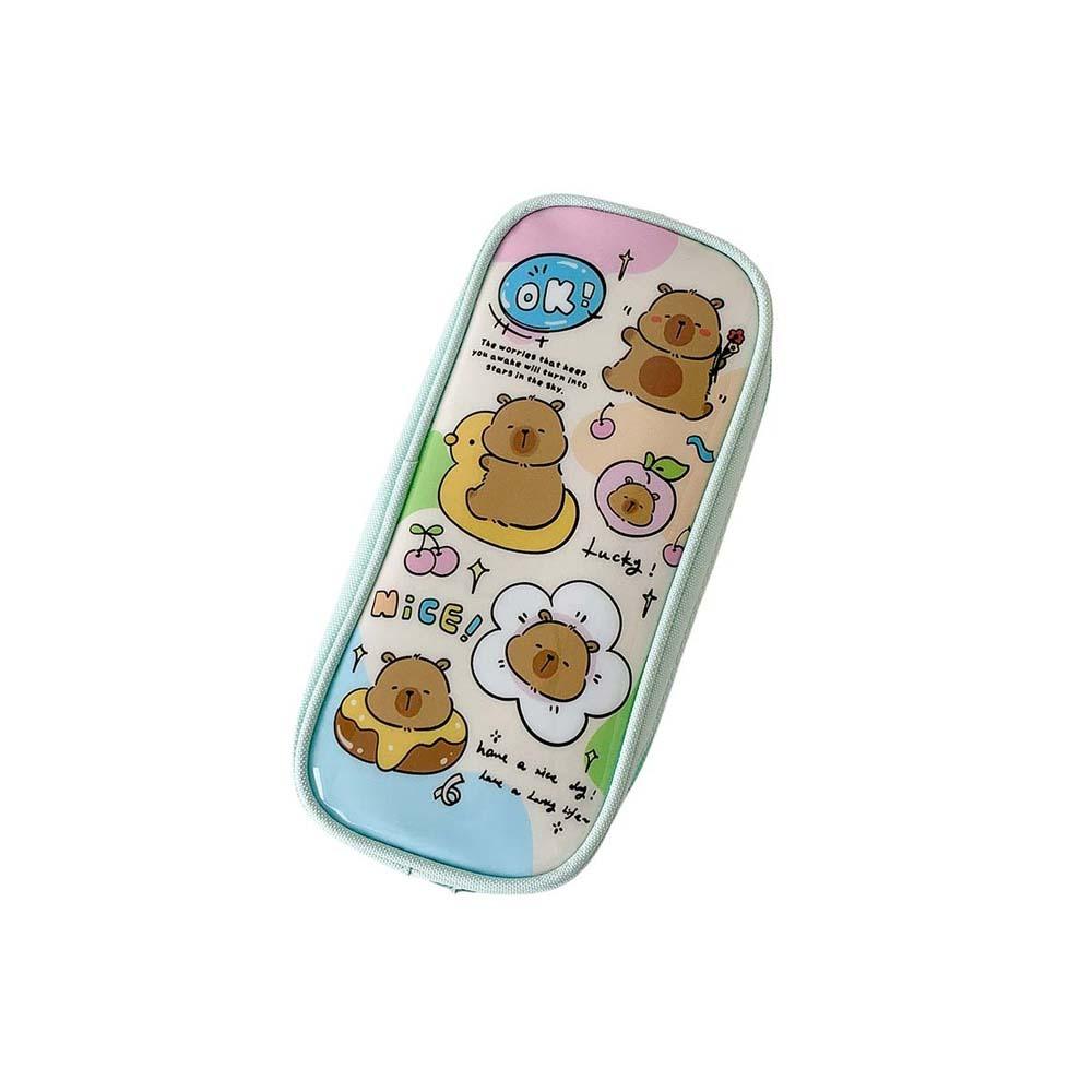 Large Capacity Capybara Pencil Case Desktop Storage Cartoon PVC Pencil Pouch  Children
