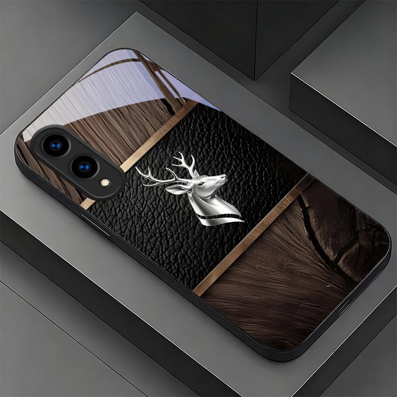Elite Metallic Stag Black Phone Case For Samsung Galaxy S26 Ultra S25 Edge S24 FE S23 Plus S22 S21 S20 S22 S24 Glass Back Cover