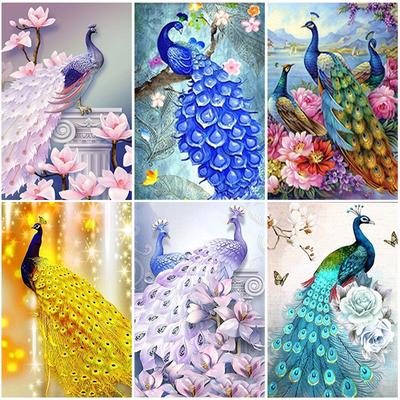DIY Peacock 5D Diamond Painting Full Round Drill Mosaic Diamont Embroidery Cross Stitch Resin Home Decor Christmas Gift