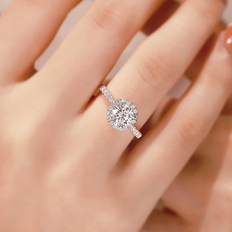 Luxury Copper Ring Exquisite Cute For Women Cassic Wedding Engagement Wedding Bands Fine Zircon Jewelry Gift