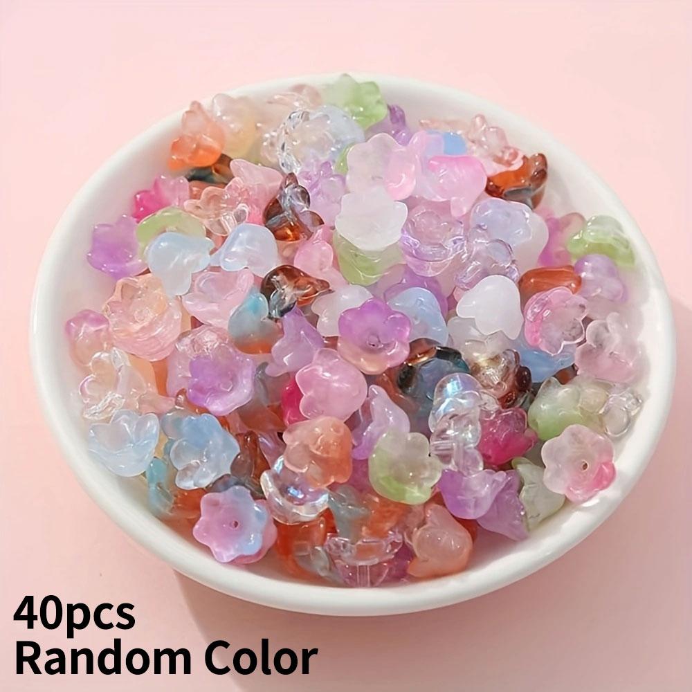 

20/40/80 шт. Стеклянные бусины для часов, разноцветные бусины, градиентные прозрачные, милые, для изготовления бусин для браслетов, эстетические бусины, украшение для ожерелья своими руками, подарок 40pcs