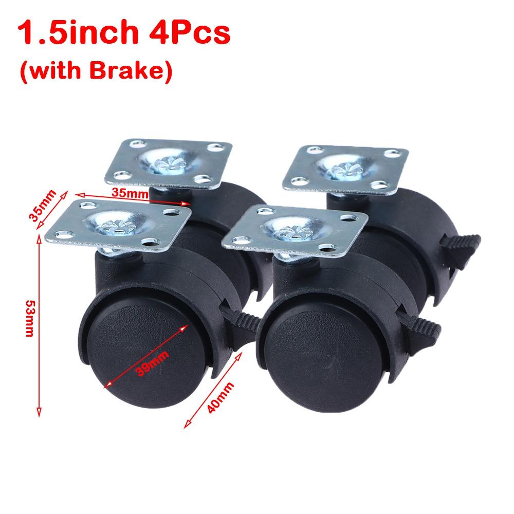 4Pcs Silent Operation Swivel Casters  for Furniture Office Chair Suitcase Trolley