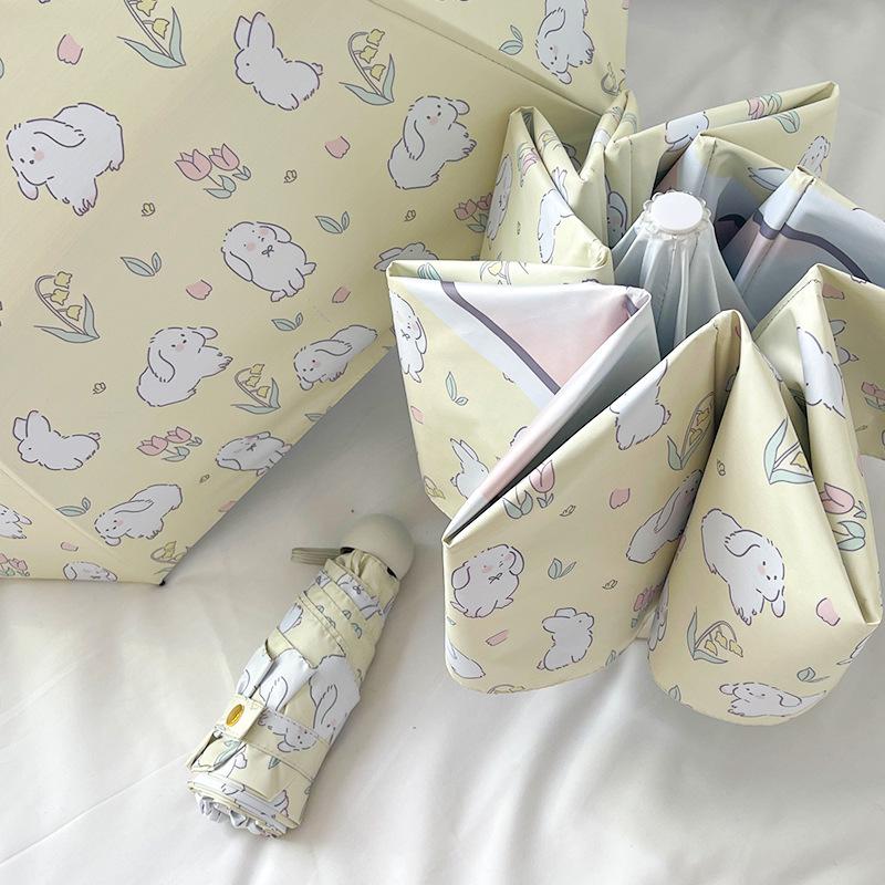 

Жіноча парасолька подвійного призначення: Автоматична, Парасолька від сонця та дощу з сонцезахисним покриттям з чорного клею, Складна, Японський та корейський стиль 50% off 6-rib manual (compact)