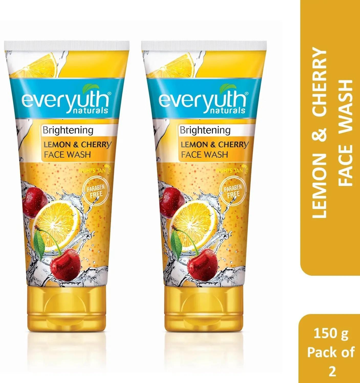 Everyuth Naturals Освежающий Гель для Умывания с Лимоном и Вишней, Контроль Жирности и Устранение Загара (300 г) 300g