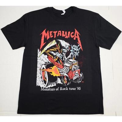Camiseta METALLICA Monsters of Rock tour '85 Heavy Metal Tee para Hombre Negra Nueva