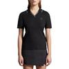 Moncler Logo Patch Slim Fit Short Sleeve Polo Shirt Women Tops Black K1-093-8A00004-899TW-999