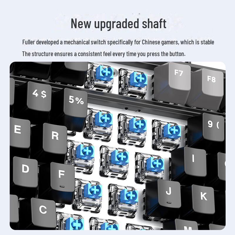 Fuller K99 Kabelová mechanická herní klávesnice: Univerzální klávesnice s 99 klávesami pro stolní počítače, notebooky, kancelář, e-sporty a internetové kavárny.