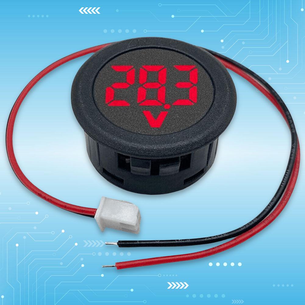 DC 4-100V DC Digitales Voltmeter-Kopfstück Verpolungsschutz LED Digitalanzeige Runder Voltmeter-Kopf Kleines Volt-Testwerkzeug