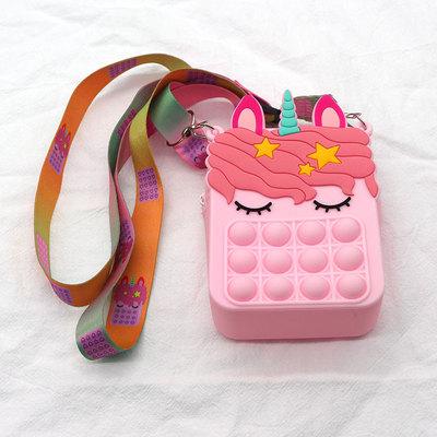 Hot Rianbow Cross Bag Fidget Toys For Children Christmas Gifts Push Its Bubble Stress Relief Sensory Toys Coin Purse Girls