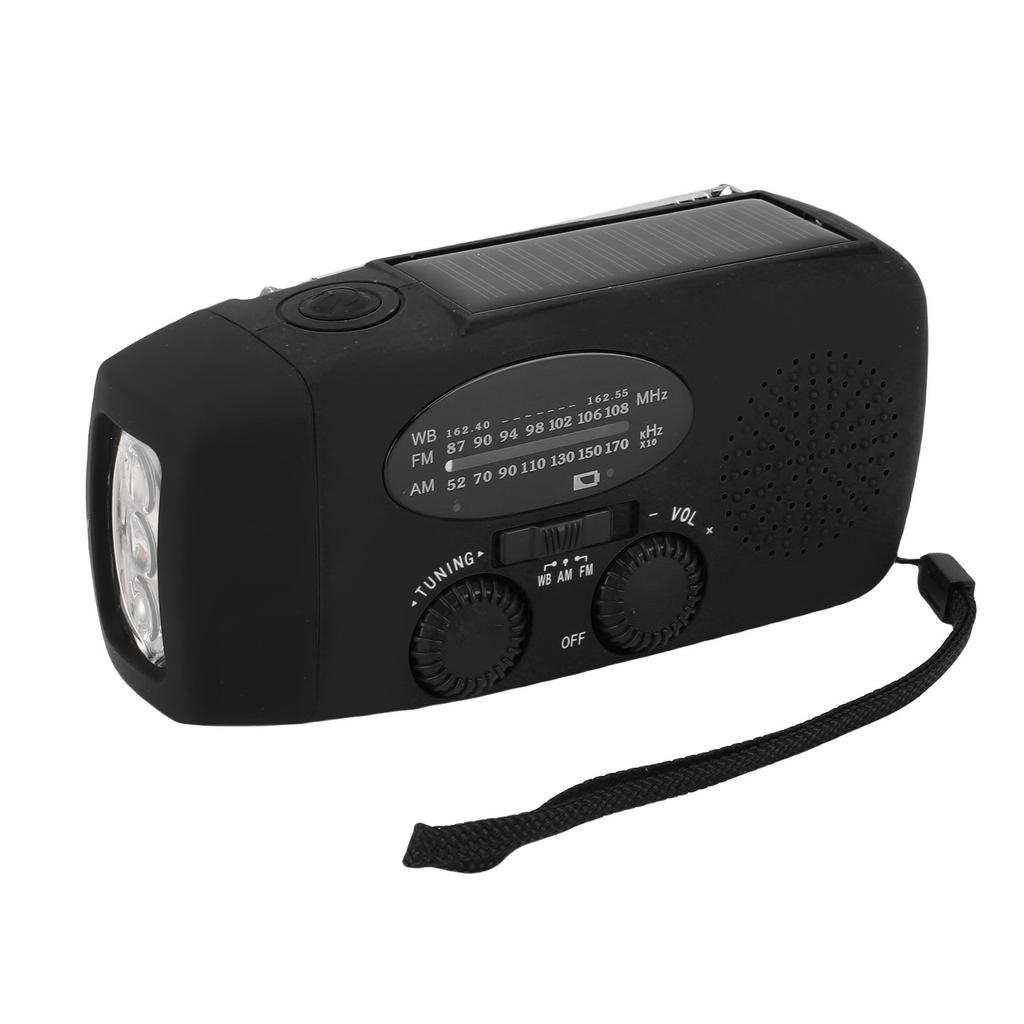 Solar Emergency Hand Crank Radio AM FM WB NOAA Portable Radio with Power Bank LED Light for Outdoor