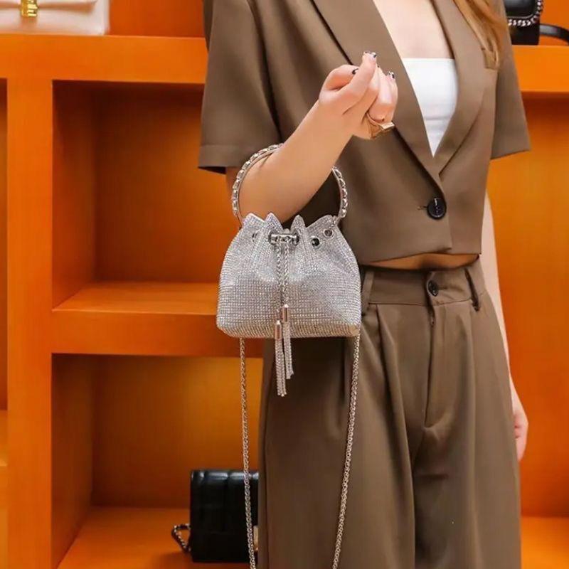 Inlaid with diamonds, rhinestone bag, women's summer new trendy and versatile handbag, messenger chain bag