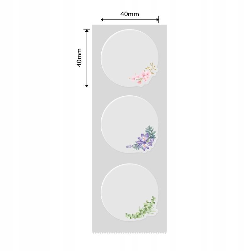 Niimbot Labels Stickers 41Mm Round Flowers Transparent 170Pcs B21/B3S/B1