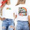 Big Fan of HuUnisex Rights TShirt Equality Empathy StateUnisext Shirt Retro Rainbow Graphic Tee Everyone Gift Liberal Anti Populism