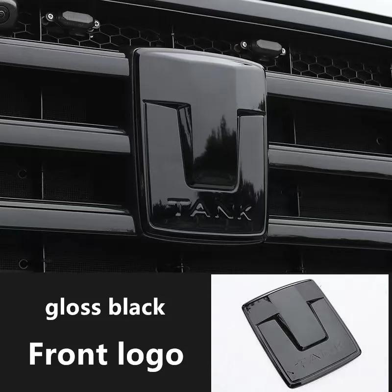 Car 3D ABS Sticker Front Emblem Badge Decals Black Badge Logo Emblem Cover Fit For Great Wall GWM TANK 300 2021-2025