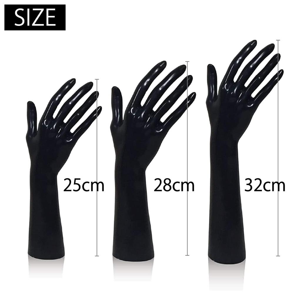 Hand Mannequin, 32cm, Large, Right Hand, Female (Black)