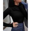 New INS Autumn/Winter Solid Color Asymmetrical Ruched Long Sleeve Slimming T-shirt Base Layer