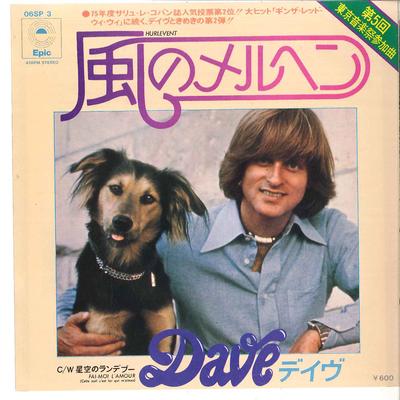 7inch Record DAVE  Hurlevent 06SP3 EPIC 1975 Japan Pop Used