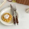 Steak Tableware, Household Stainless Steel Knives, Forks, Spoons, Retro Desserts, Spoons and Forks, a Full Set of Western Tableware Sets