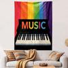 Colorful Music Piano Artwork Patterned Tapestry Decorative Wall Hanging, Home Bedroom Living Room Decor