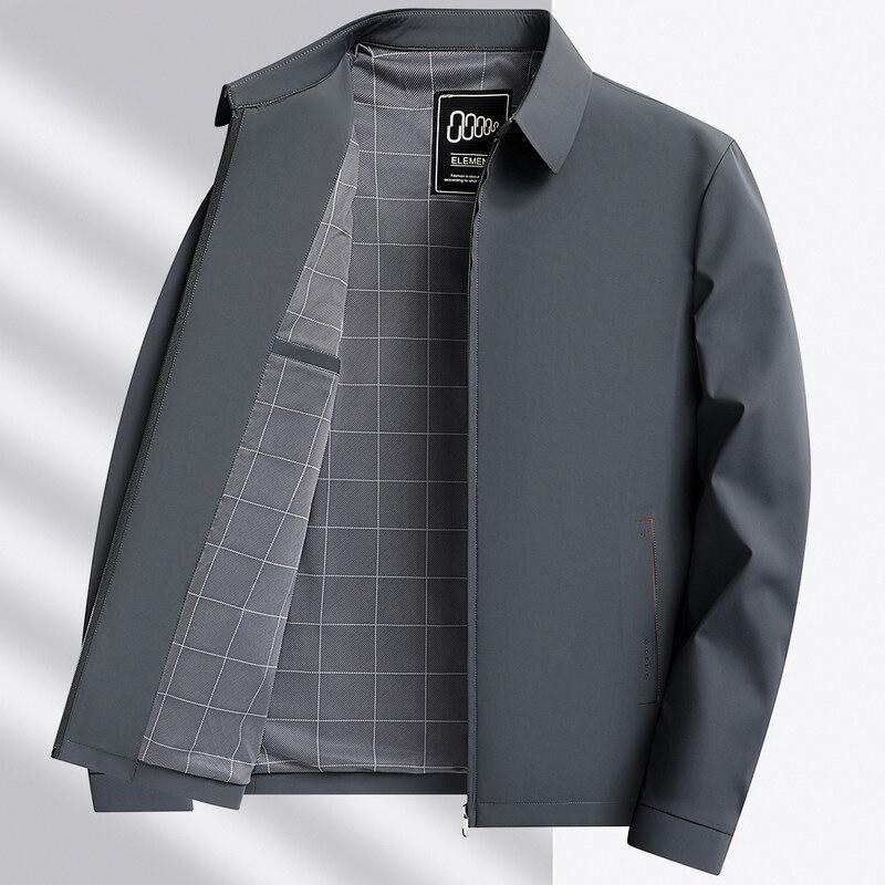 Men's Windproof No-Iron Business Casual Lapel Jacket for Spring and Autumn
