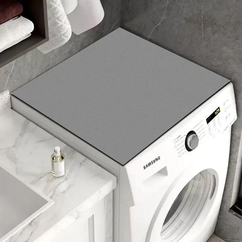Dust Proof Washing Machine Mat Cover Solid Color Kitchen Drain Pad Oven Dust Pad Microwave Top Mat Bathroom Decor Funda Lavadora