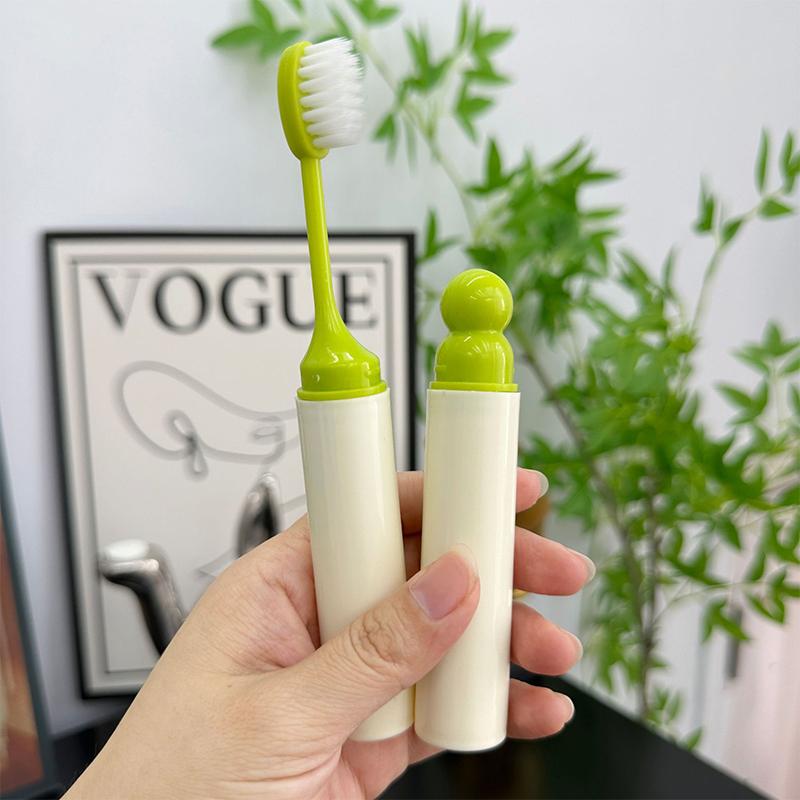 

Конфетного цвета складная зубная щетка Портативная чистящая зубная щетка для детей Зубная щетка с мягкой щетиной зелёный