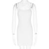 Summer Womens Sleeveless Bodycon Dress With Splicing Knit Fabric For Casual Outings