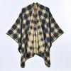 New imitation cashmere women's shawl warm split cape travel four seasons double-sided outer scarf cape